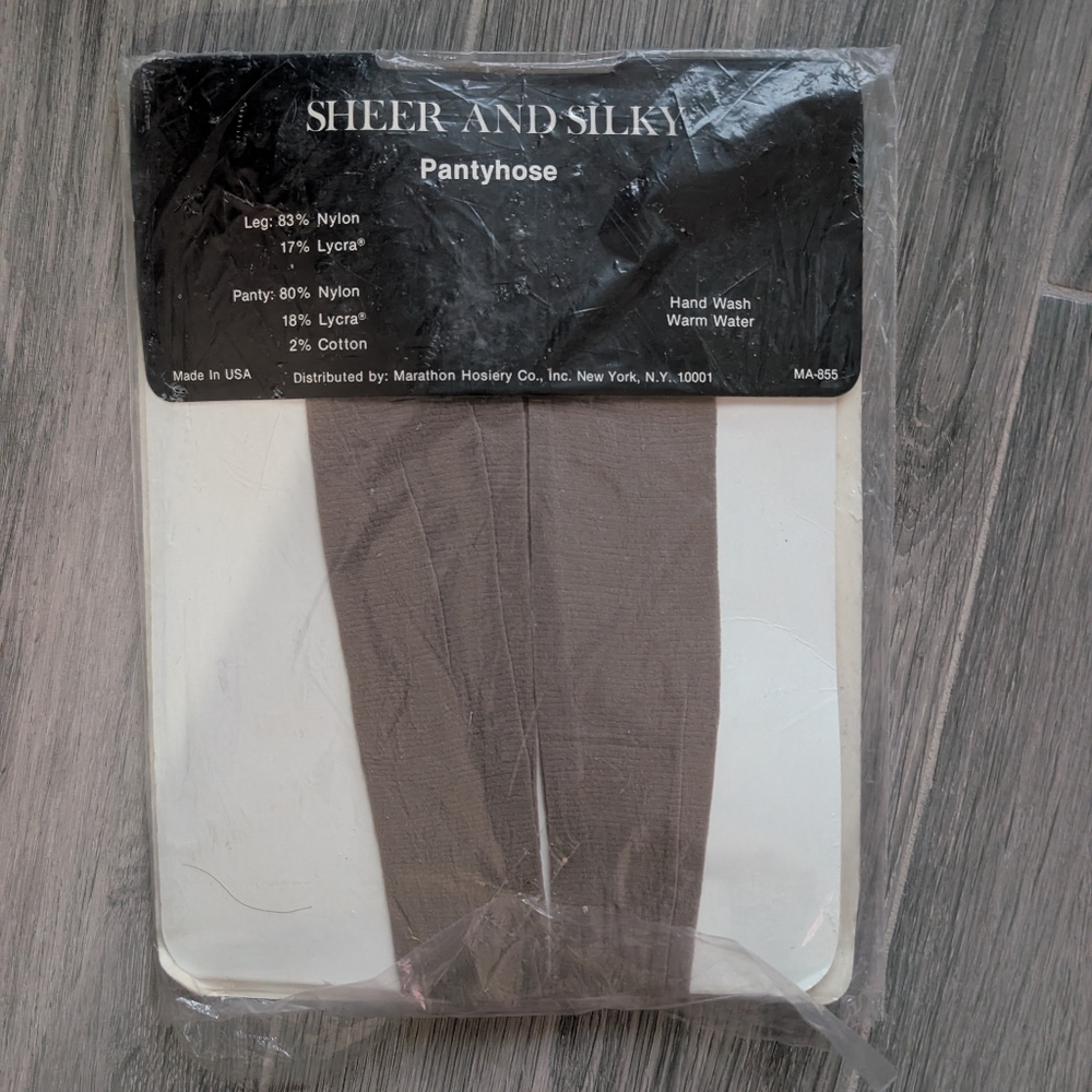 Vintage Marathon Brand Sheer Pantyhose Beige Made in USA - Picture 2 of 3